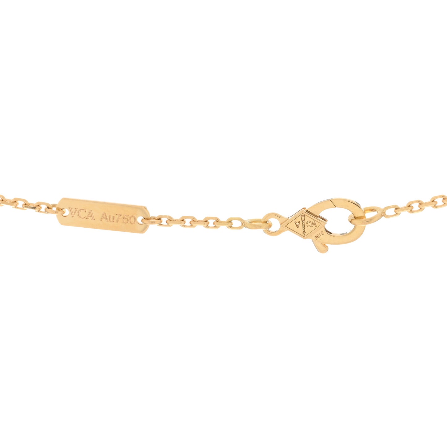 18K Yellow Gold Mother of Pearl Vintage Alhambra Pendant Necklace