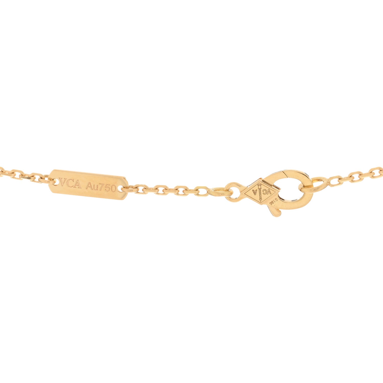 Van Cleef & Arpels 18K Yellow Gold Mother of Pearl Vintage Alhambra Pendant Necklace 3 of 3