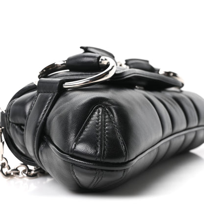 Gucci Nappa Vertical Matelasse Small Maxi Horsebit Chain Shoulder Bag Black 9 of 10