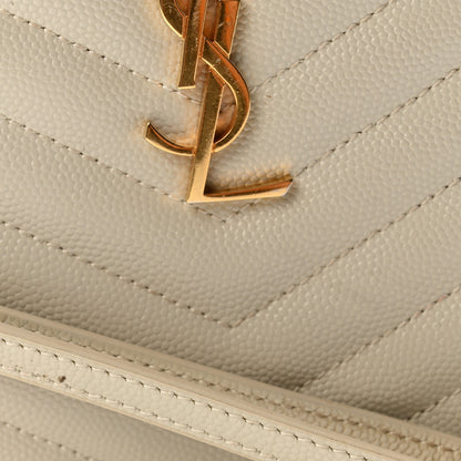 Saint Laurent Grain De Poudre Chevron Monogram Bill Pouch Crema Soft 8 of 8