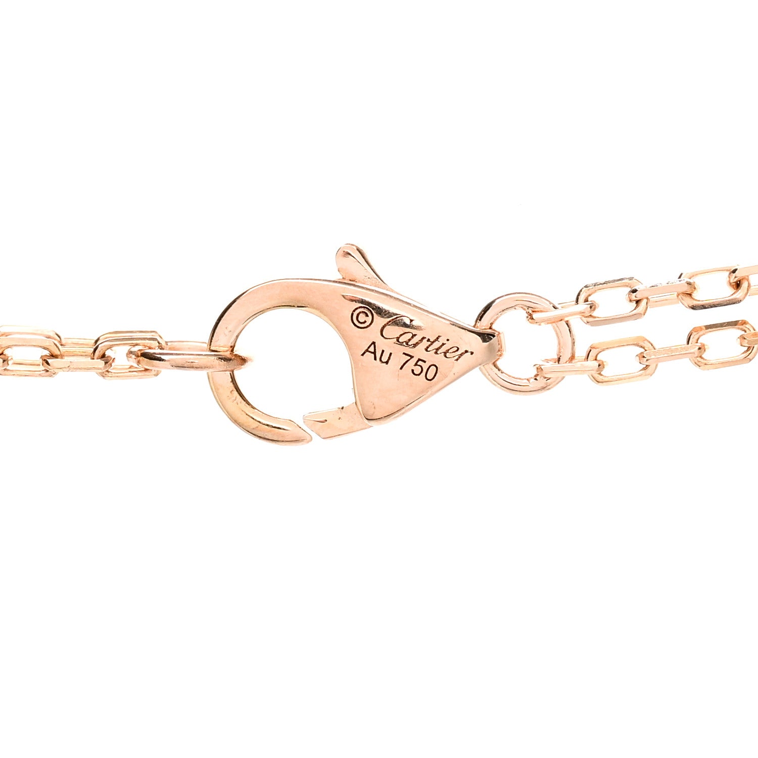 Cartier 18K Pink Gold 2 Diamond LOVE Necklace 3 of 4