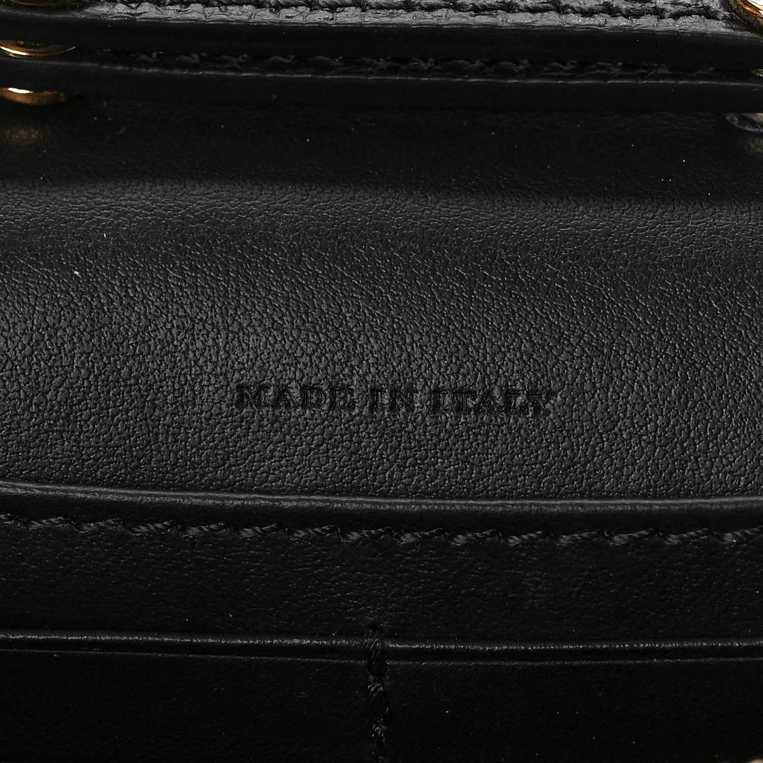 Burberry Grained Calfskin House Check Tartan Mix Hampshire Wallet On Chain Black 7 of 8