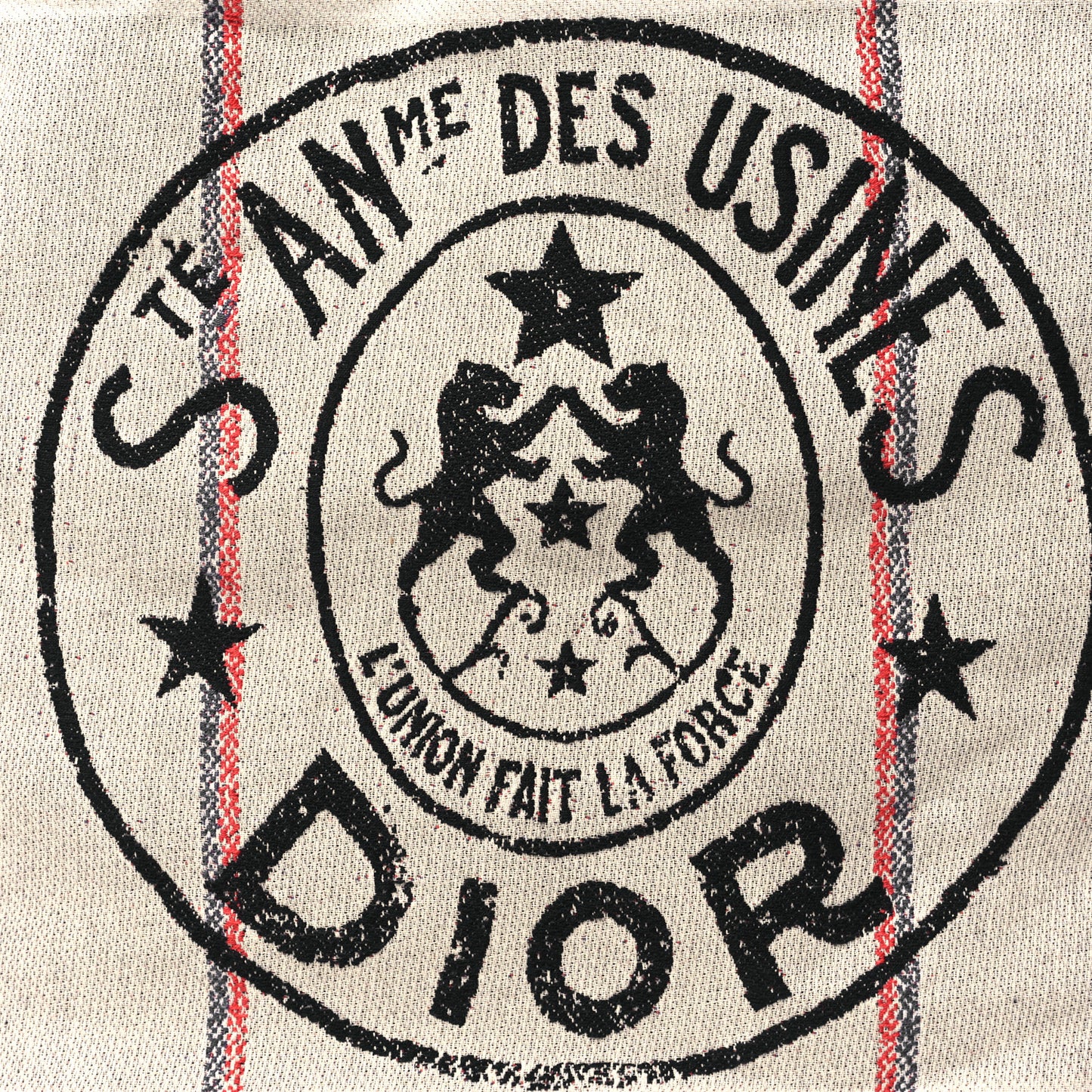 Canvas Union Print Cruise Tote Ivory Black