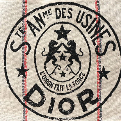 Christian Dior Canvas Union Print Cruise Tote Ivory Black 7 of 9