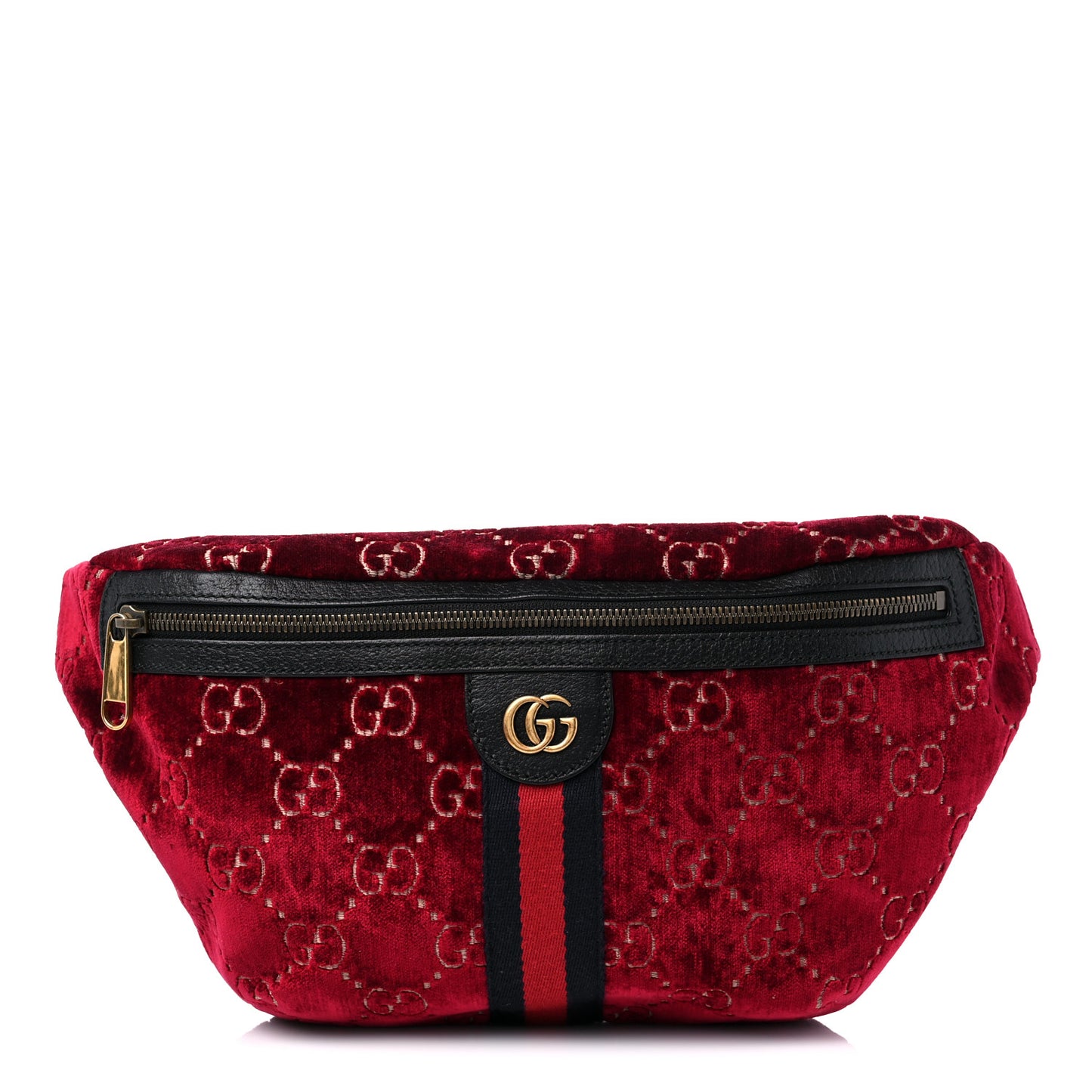 GG Monogram Velvet Belt Bag Red Cipria