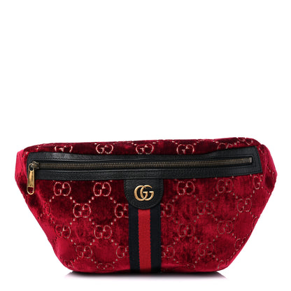 Gucci GG Monogram Velvet Belt Bag Red Cipria 1 of 10