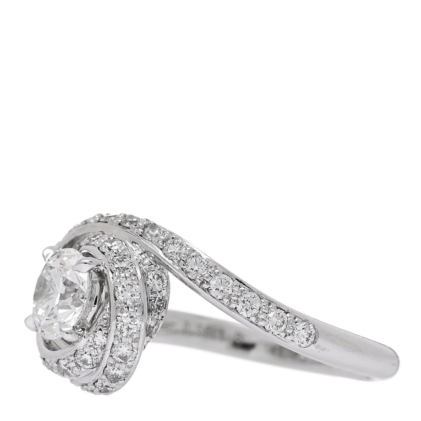 Platinum Diamond .58ct Trinity Ruban Engagement Ring 50 5.25
