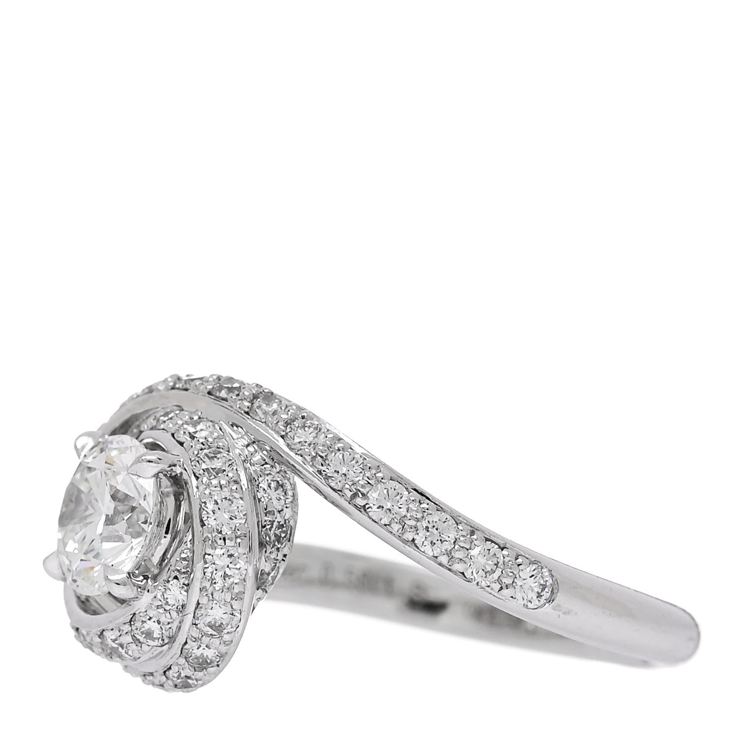 Cartier Platinum Diamond .58ct Trinity Ruban Engagement Ring 50 5.25 3 of 7