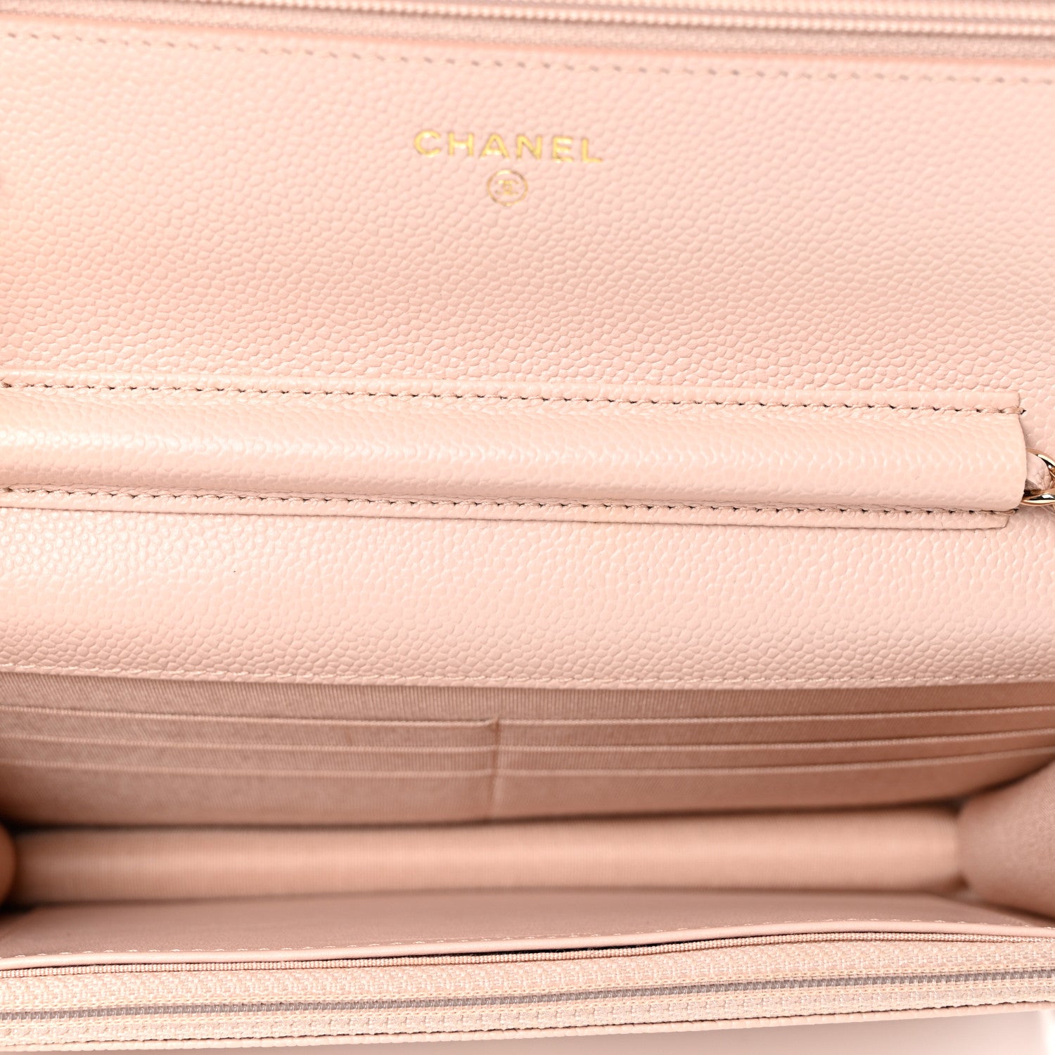 Chanel Caviar Quilted Enamel Wallet on Chain WOC Light Pink 5 of 9