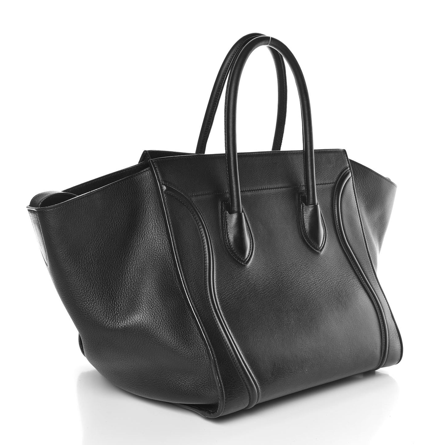Grained Calfskin Medium Phantom Luggage Black