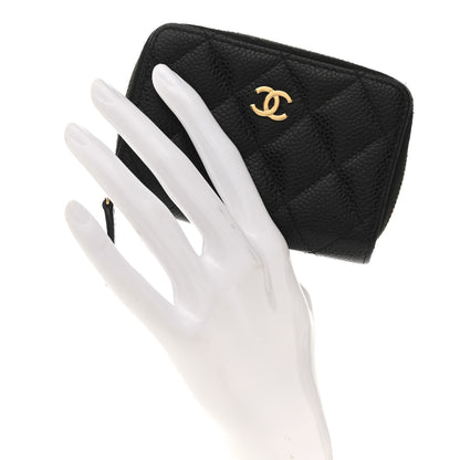 Chanel Caviar Quilted Zip Coin Purse Black 2 of 10