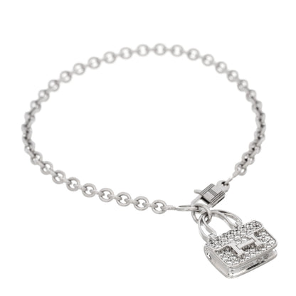 Hermes 18K White Gold Diamond Constance Amulettes Bracelet SH 1 of 4