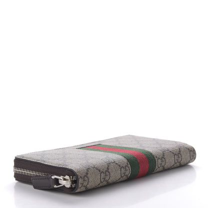 Gucci GG Supreme Monogram Web Zip Around Wallet Beige Cocoa 4 of 7