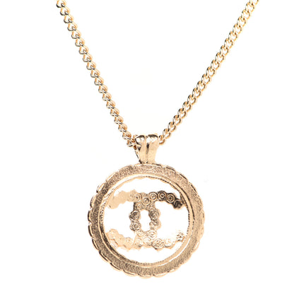 Chanel Crystal Over The Rainbow CC Pendant Necklace Gold Multicolor 5 of 9