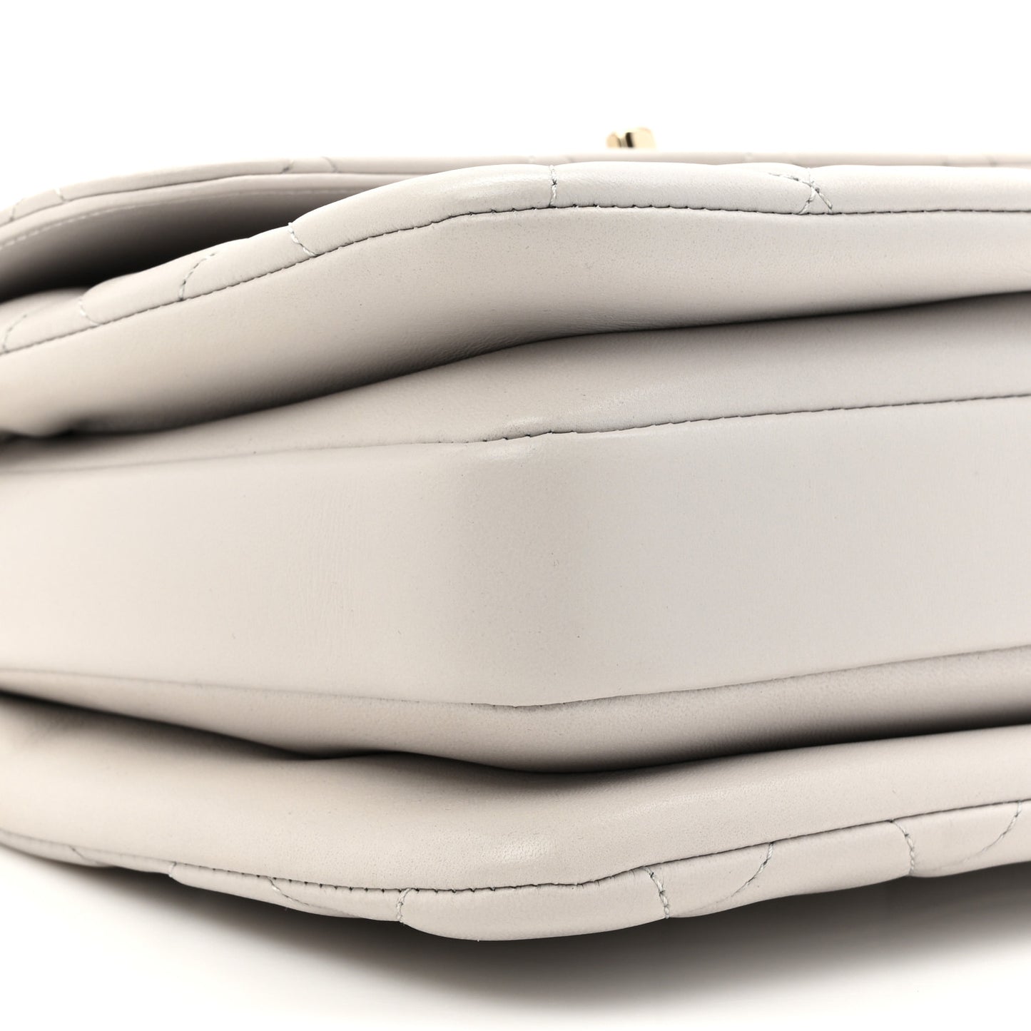 Lambskin Quilted Small Trendy CC Dual Handle Flap Bag Light Grey
