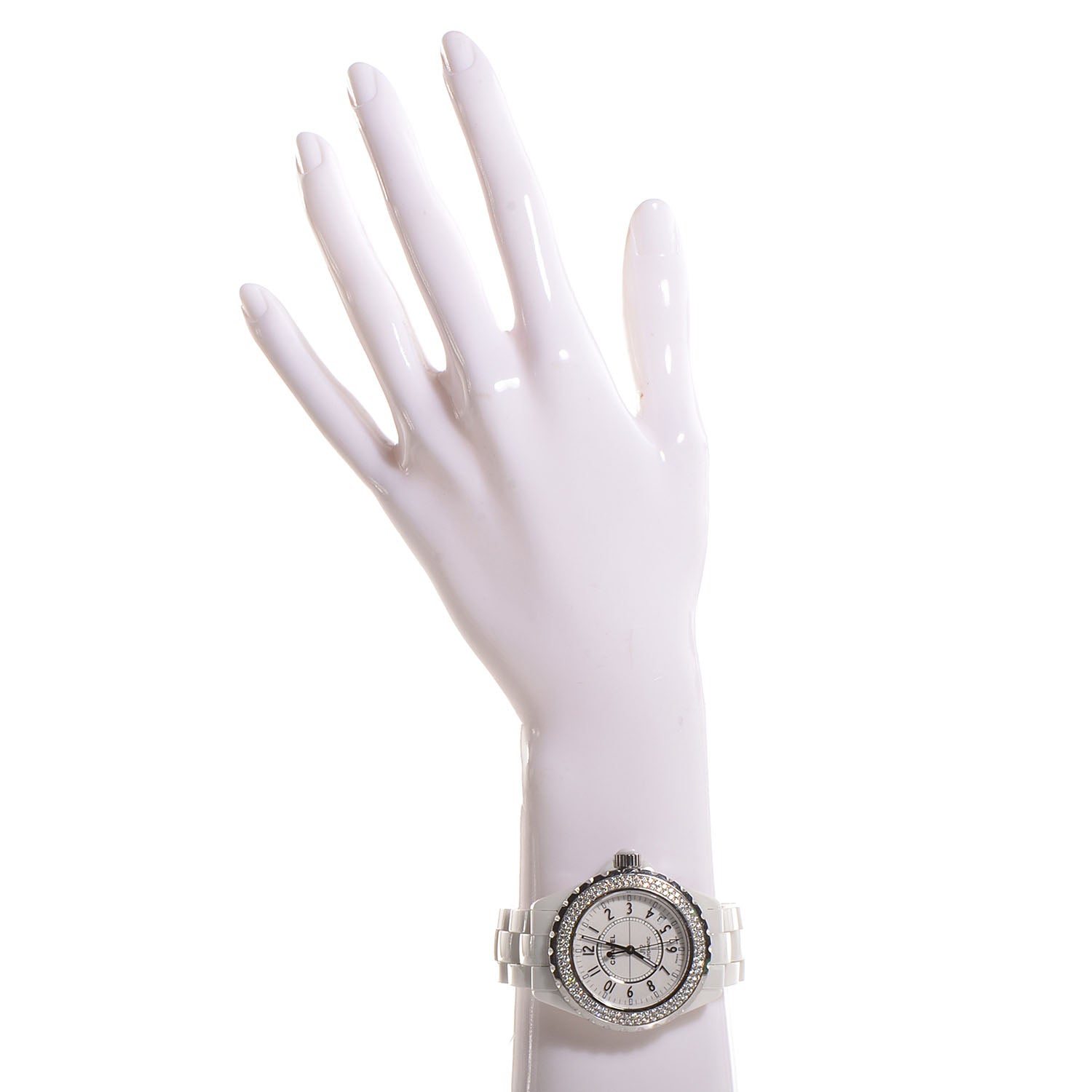 Chanel Stainless Steel Ceramic Diamond Pave Bezel 38mm J12 Automatic Watch White 2 of 5
