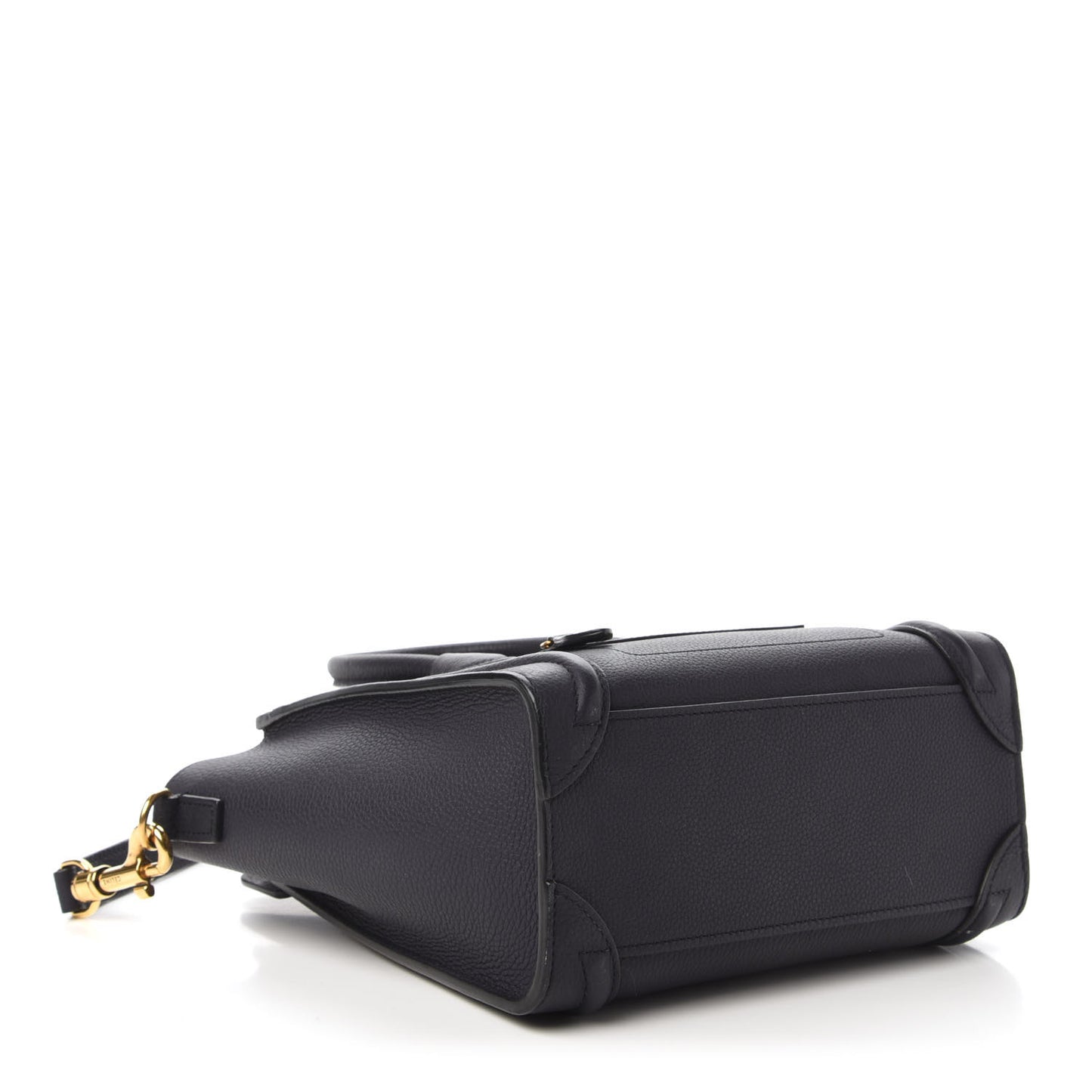 Drummed Calfskin Nano Luggage Navy Blue