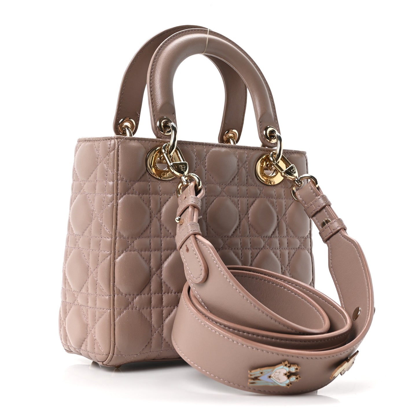 Lambskin Cannage Small Lucky Badges My Lady Dior Fard