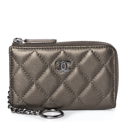 Chanel Metallic Caviar Quilted Key Holder Case Bronze 1 of 7