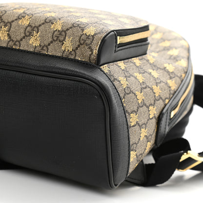 Gucci GG Supreme Monogram Bees Print Small Day Backpack Beige Oro Black 10 of 13