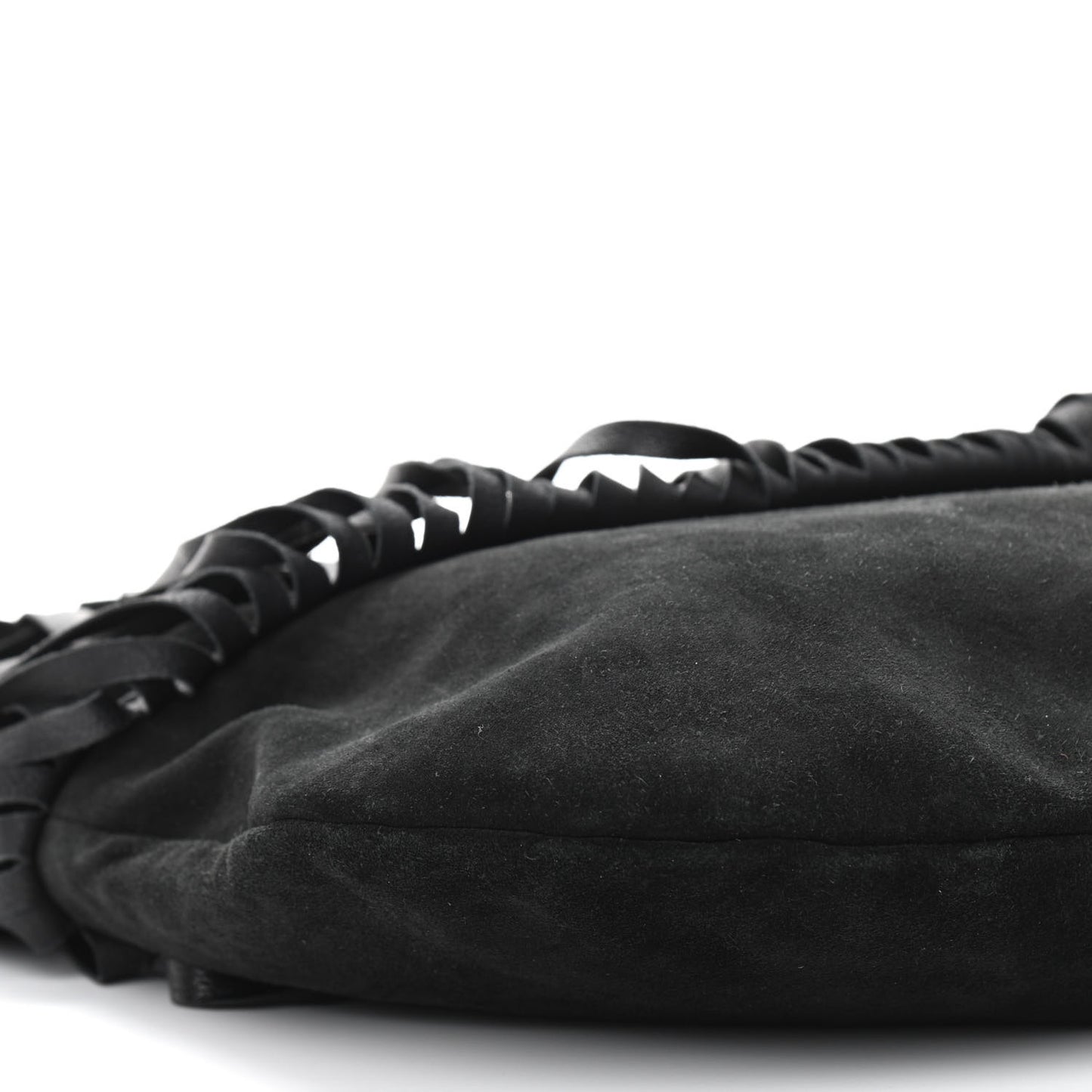 Suede Boheme Fringe Hobo Black