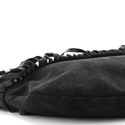 Saint Laurent Suede Boheme Fringe Hobo Black 9 of 11