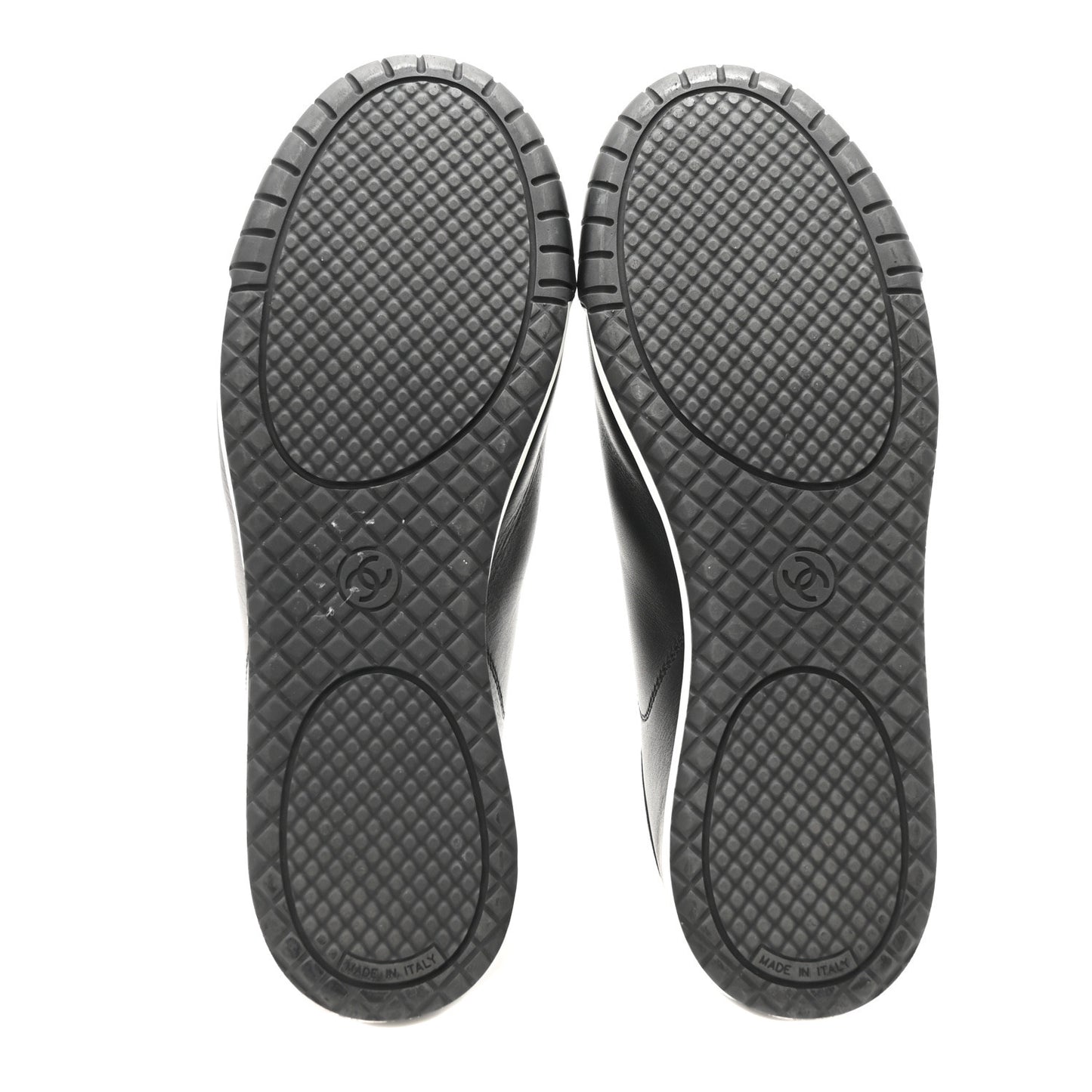 Calfskin Suede Sneakers 36 Black