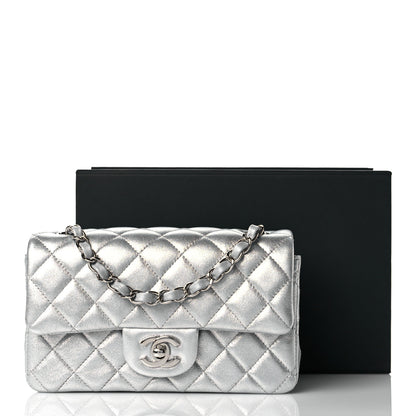 Chanel Metallic Lambskin Quilted Mini Rectangular Flap Silver 11 of 11