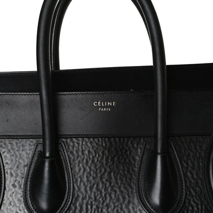 Celine Calfskin Astrakhan Embossed Mini Luggage Black 11 of 22