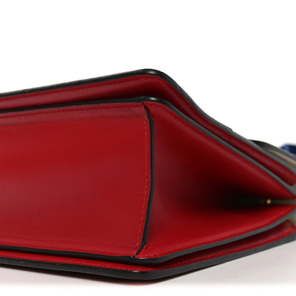 Gucci Calfskin Sylvie Web Small Queen Margaret Top Handle Bag Hibiscus Red Mystic White 10 of 10