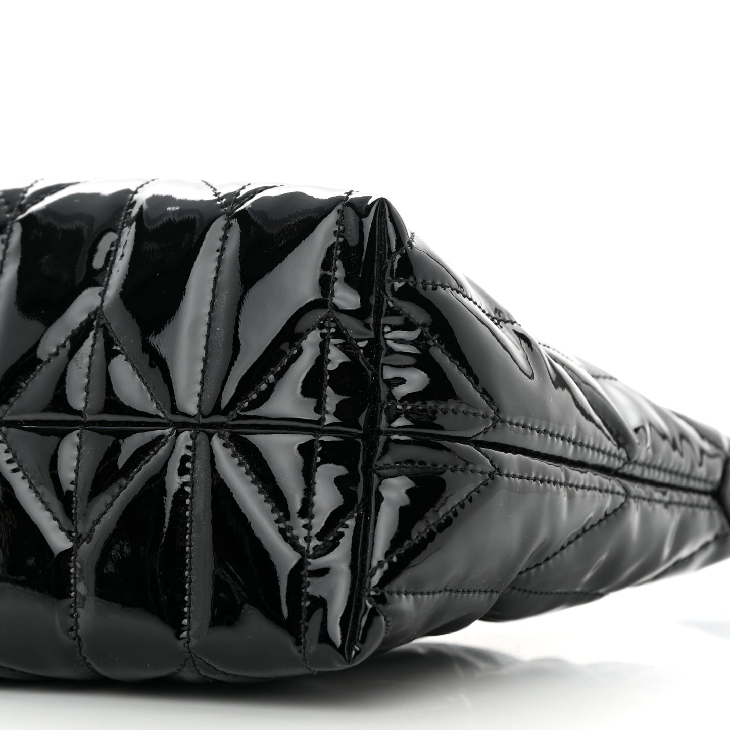 Iridescent Fabric Quilted Mini Spirit Ciré Bag Black