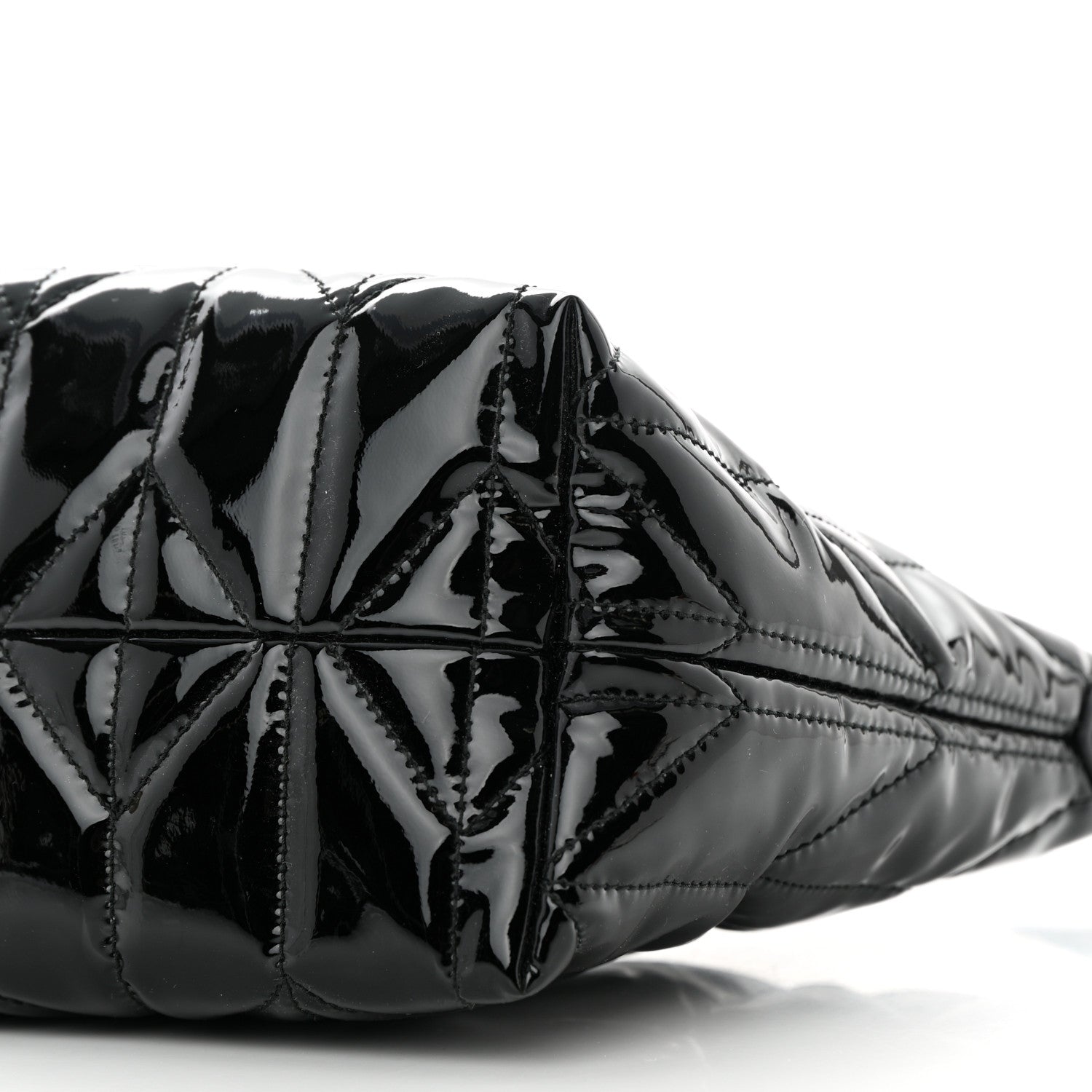 Miu Miu Iridescent Fabric Quilted Mini Spirit Ciré Bag Black 11 of 12