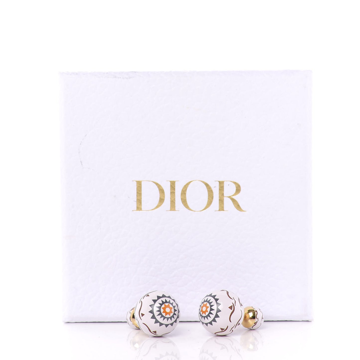 Mise En Dior Tribal Earrings White Blue Red