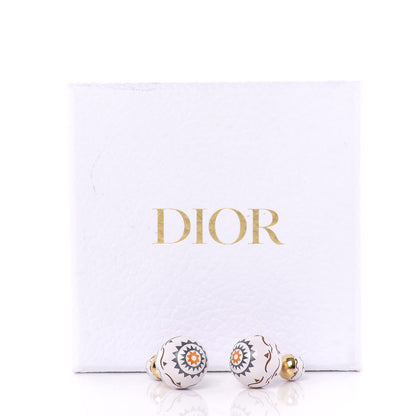 Christian Dior Mise En Dior Tribal Earrings White Blue Red 4 of 4