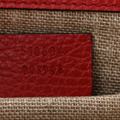 Gucci Dollar Calfskin Small Interlocking G Shoulder Bag Red 7 of 16