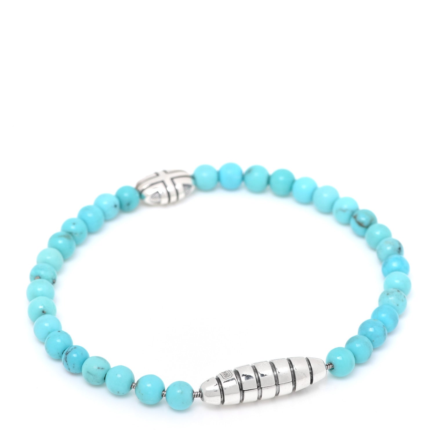 David Yurman Sterling Silver Turquoise Southwest Beads Bracelet 3 of 5