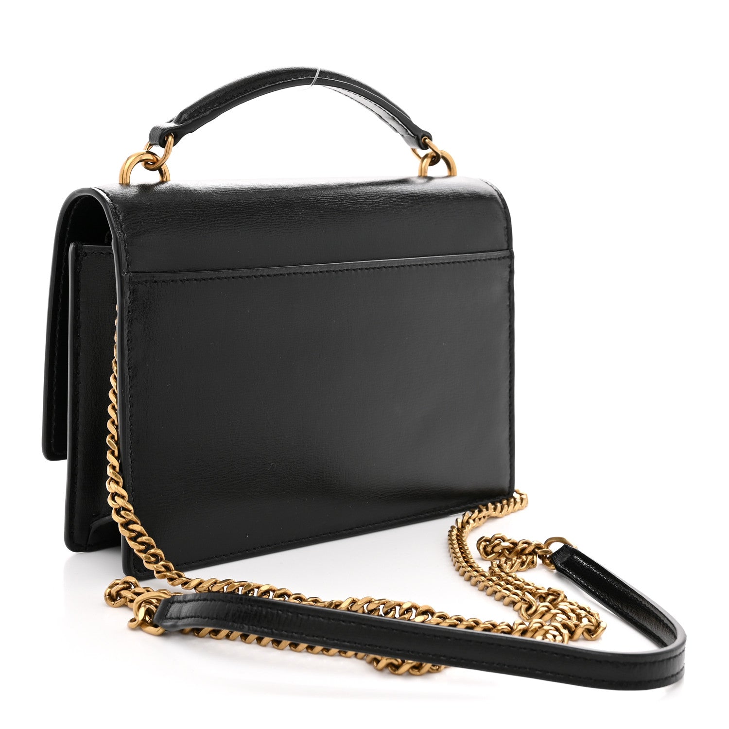 Saint Laurent Calfskin Monogram Sunset Chain Wallet Black 3 of 10