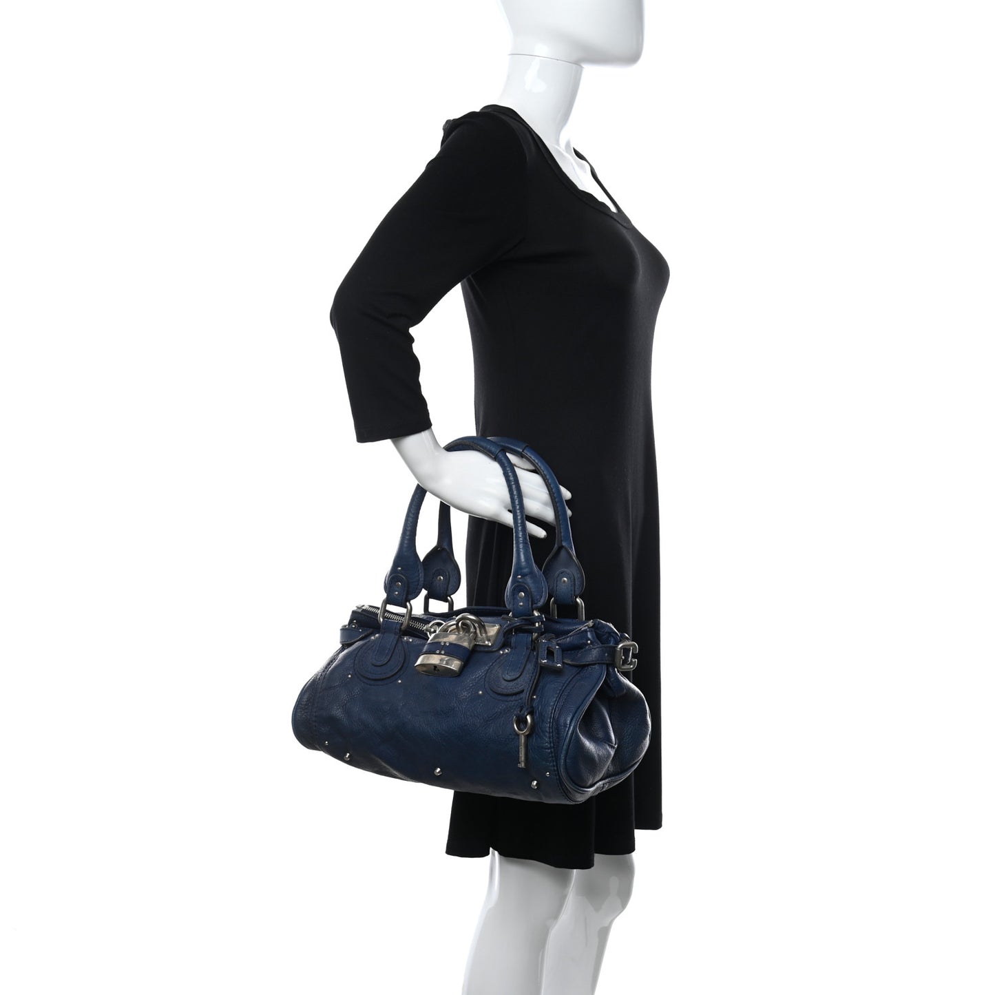 Calfskin Paddington Satchel Blue
