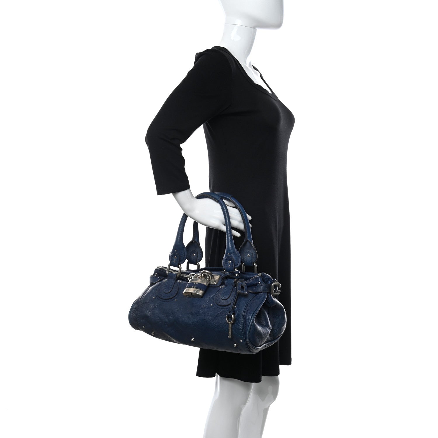 Chloe Calfskin Paddington Satchel Blue 2 of 10