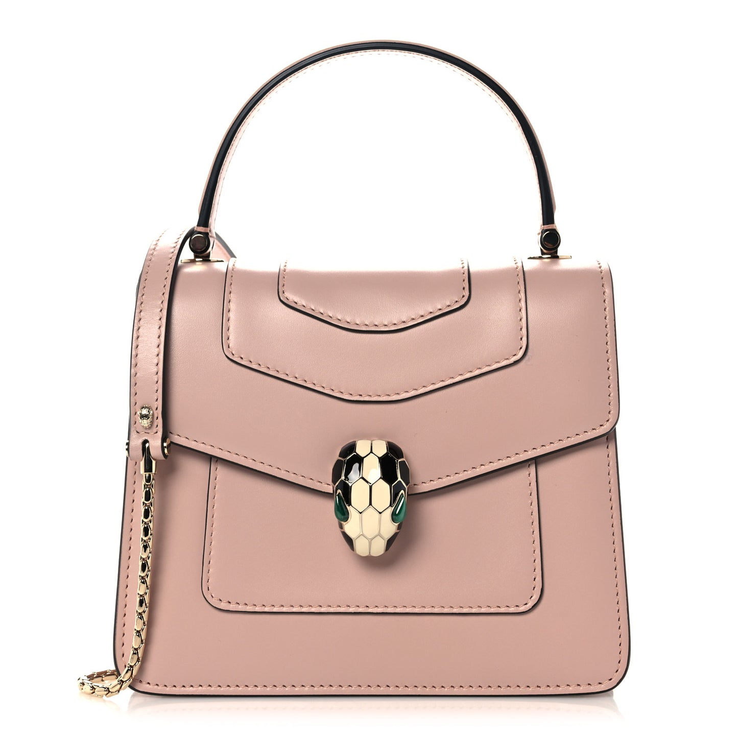 Calfskin Serpenti Forever Top Handle Crystal Rose
