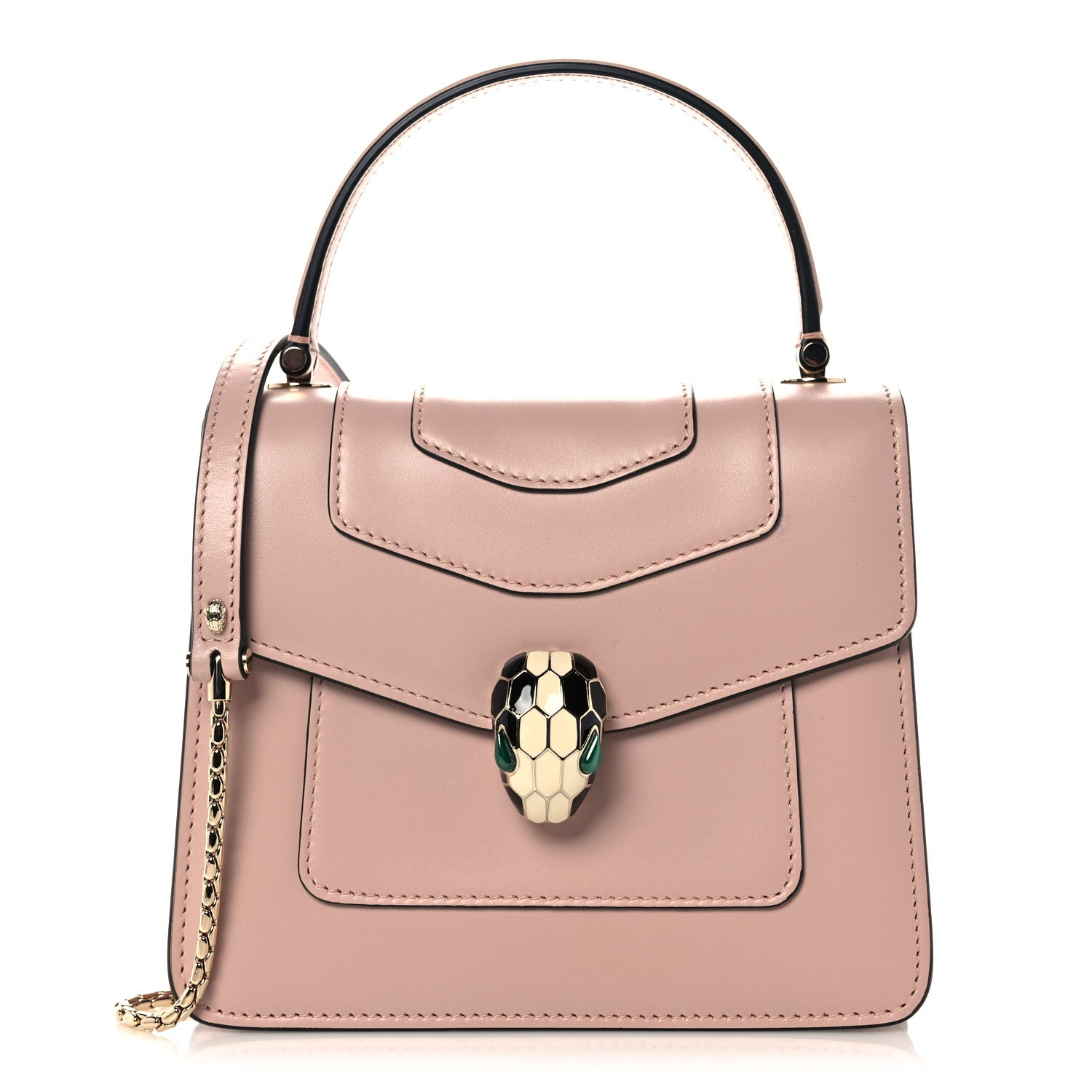 Bulgari Calfskin Serpenti Forever Top Handle Crystal Rose 3 of 11