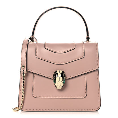 Bulgari Calfskin Serpenti Forever Top Handle Crystal Rose 3 of 11