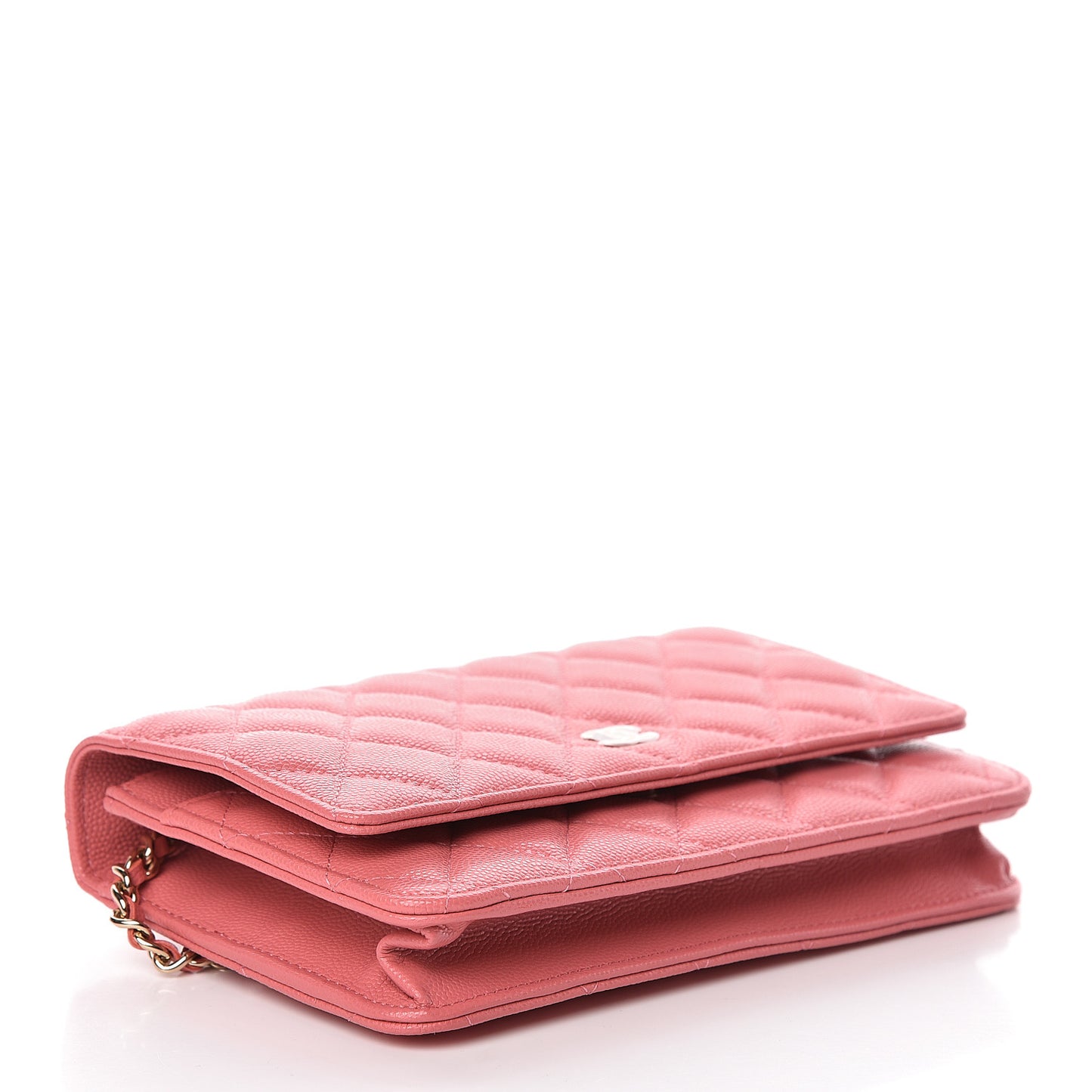 Caviar Quilted Wallet on Chain WOC Pink