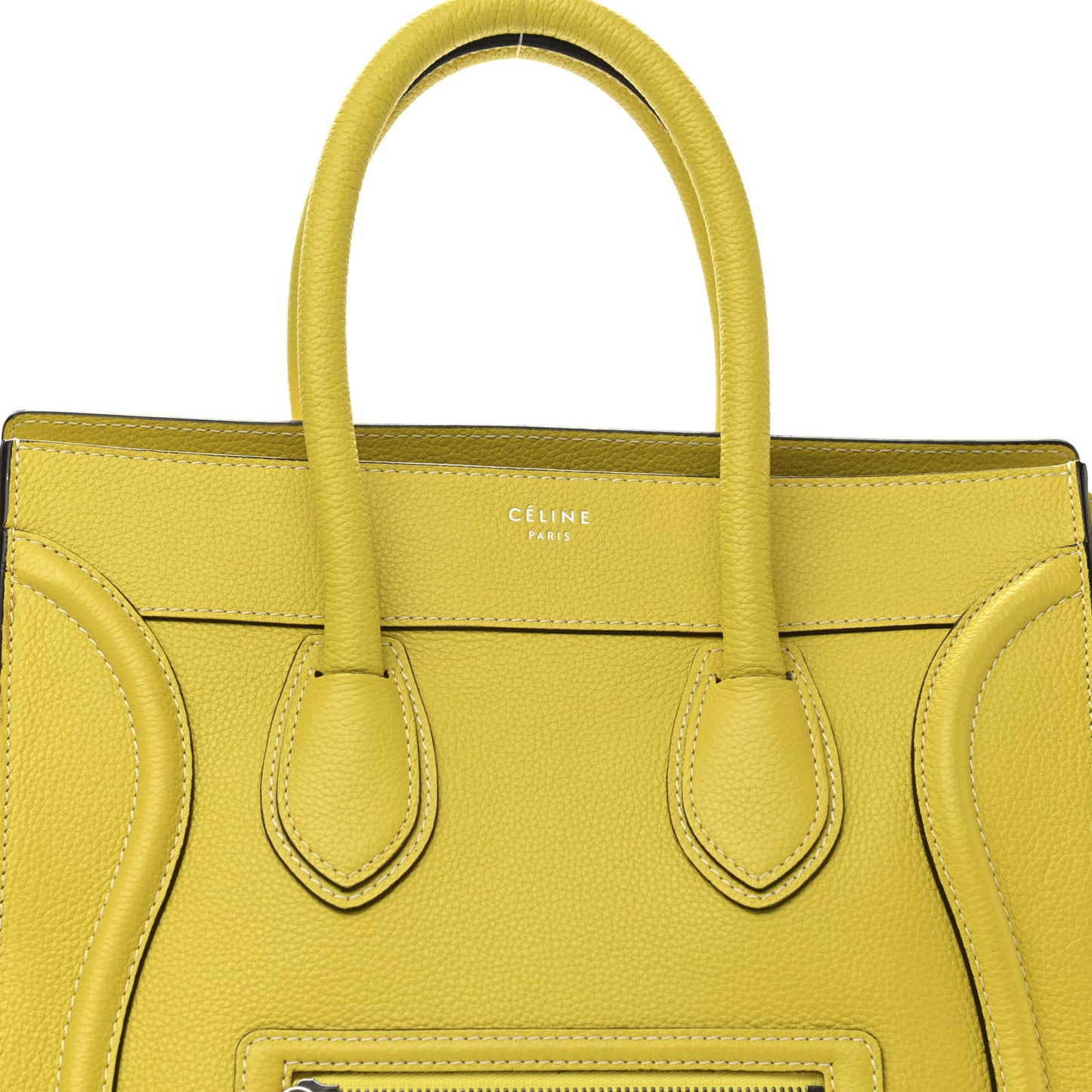 Drummed Calfskin Mini Luggage Citron