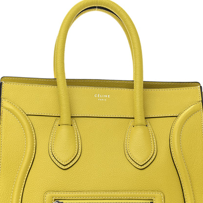 Celine Drummed Calfskin Mini Luggage Citron 8 of 13