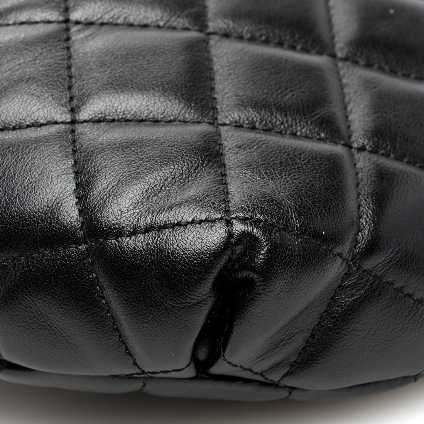 Calfskin Quilted Waist Belt Bag Black