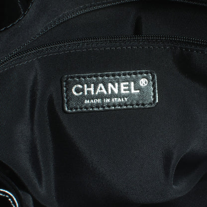 Chanel Vinyl Quilted CC Small Expandable Tote Black 6 of 7