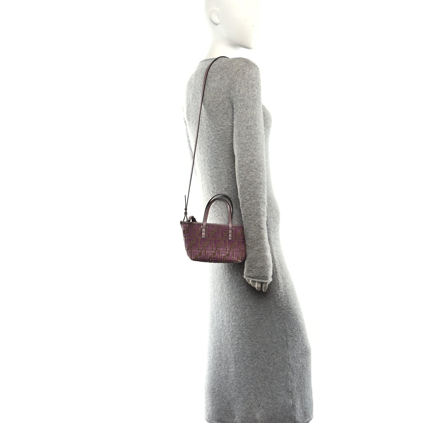 Velvet Jacquard FF Mini Roll Tote Dusty Mauve