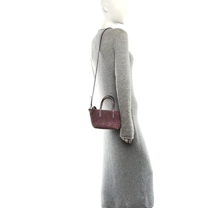 Fendi Velvet Jacquard FF Mini Roll Tote Dusty Mauve 2 of 12