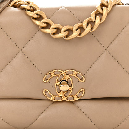 Chanel Lambskin Quilted Medium Chanel 19 Flap Dark Beige 8 of 11